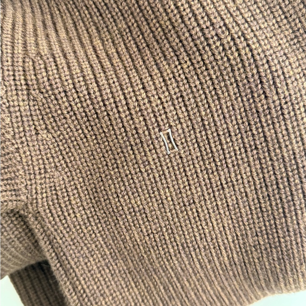 Kit and Ace Merino Wool Grace Sweater Dress Brown Mock Neck Ribbed NWT Small - Picture 6 of 9
